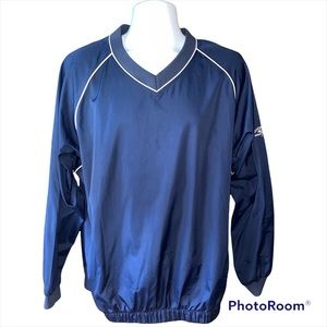 FootJoy Long Sleeve V Neck Sandpiper Golf Club Windbreaker Pullover Blue Large